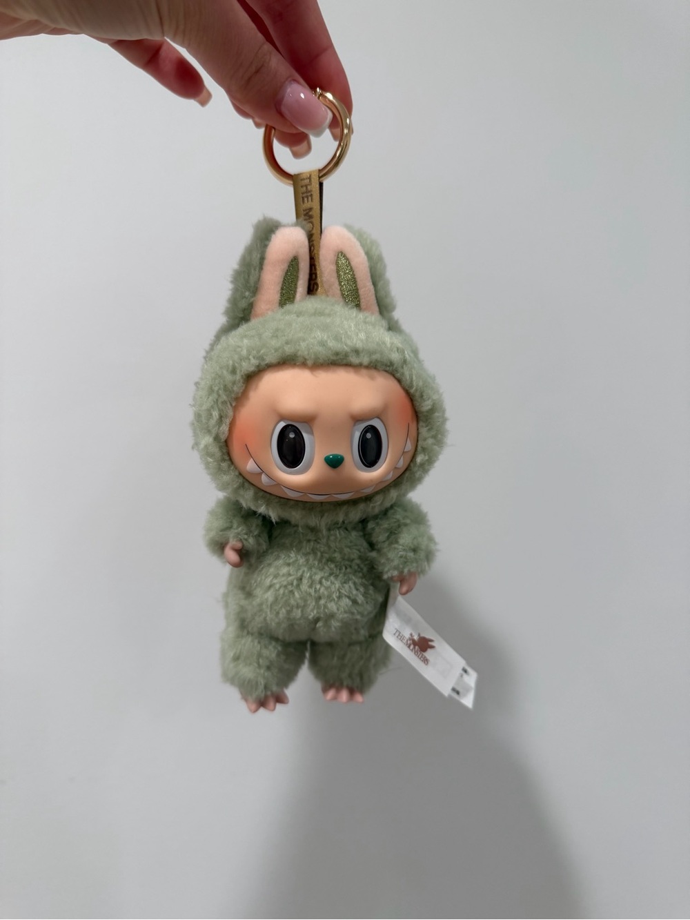 Green Fuzzy Bunny Keychain lebubu